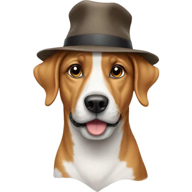 Dog wearing hat emoji