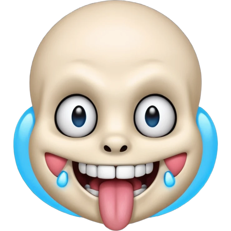 Sans from undertale with his blue eyes and his tongue out emoji
