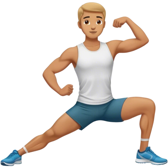 male runner hamstring stretch emoji