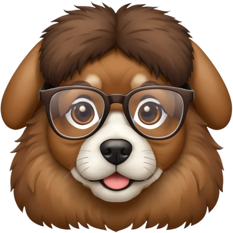 Dog wearing glasses emoji