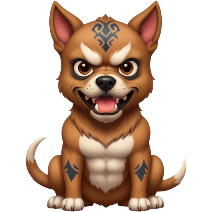tattooed scary looking dog emoji