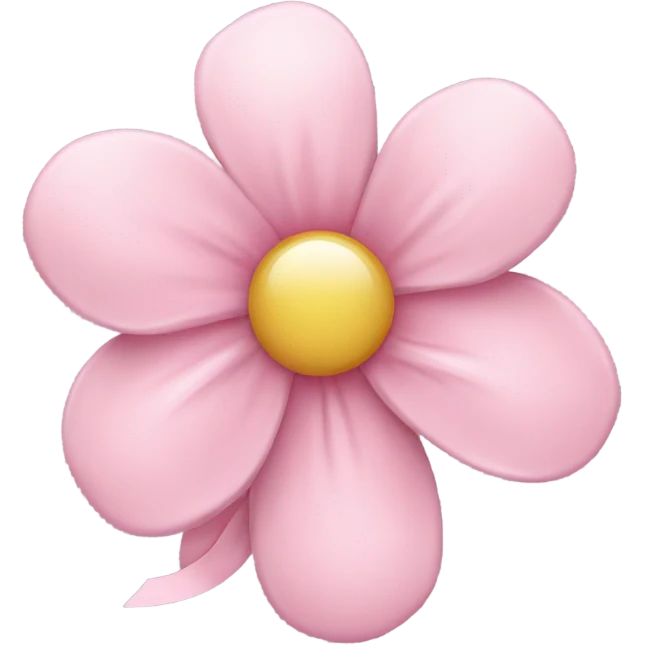 Pink pastel flower with bow emoji