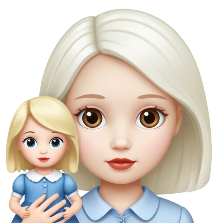 a little girl business analytic with white doll fave from london emoji
