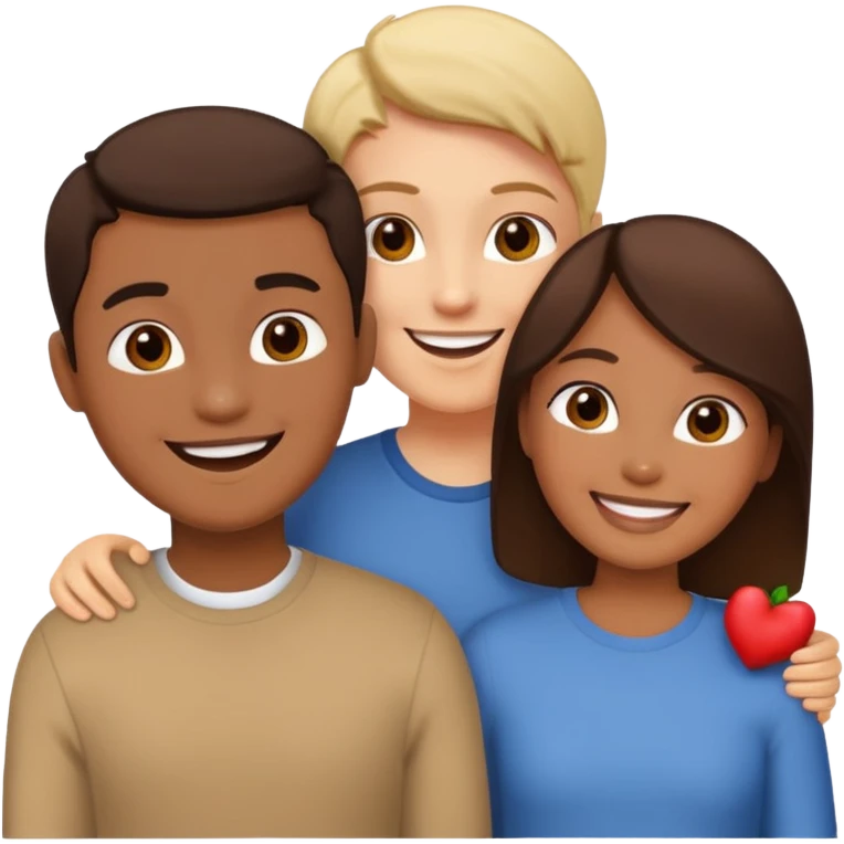3 personas unidas clientes emoji