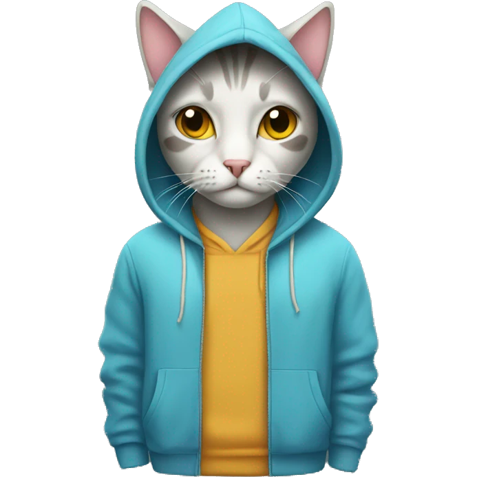 Cat wearing hoodie emoji