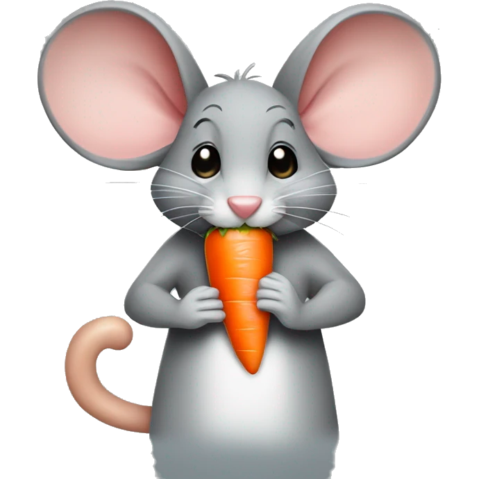 I’m just a girl mouse eating a carrot  emoji