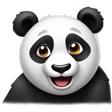 Funny panda saying "WTF?" emoji