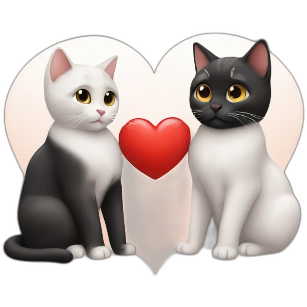 2 cats heart emoji