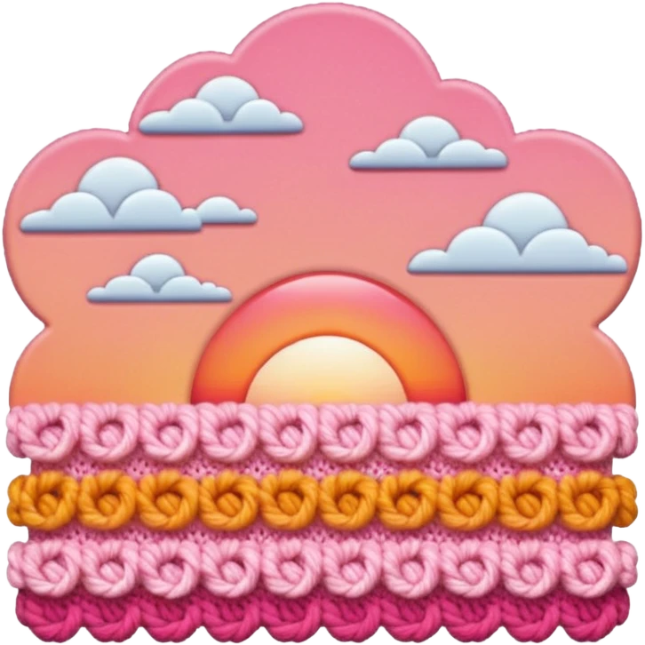 crochet stitch (it has a color like a peach-pinky sunset)  emoji