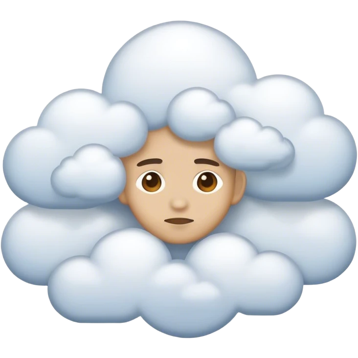 Hiding in clouds emoji