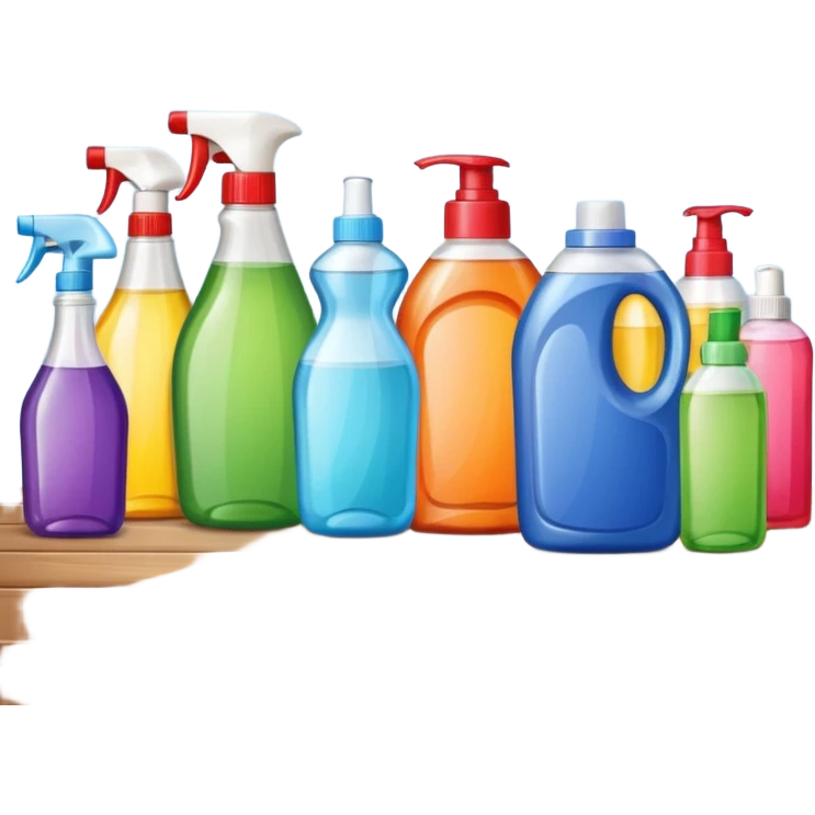 cleaning products on a table emoji