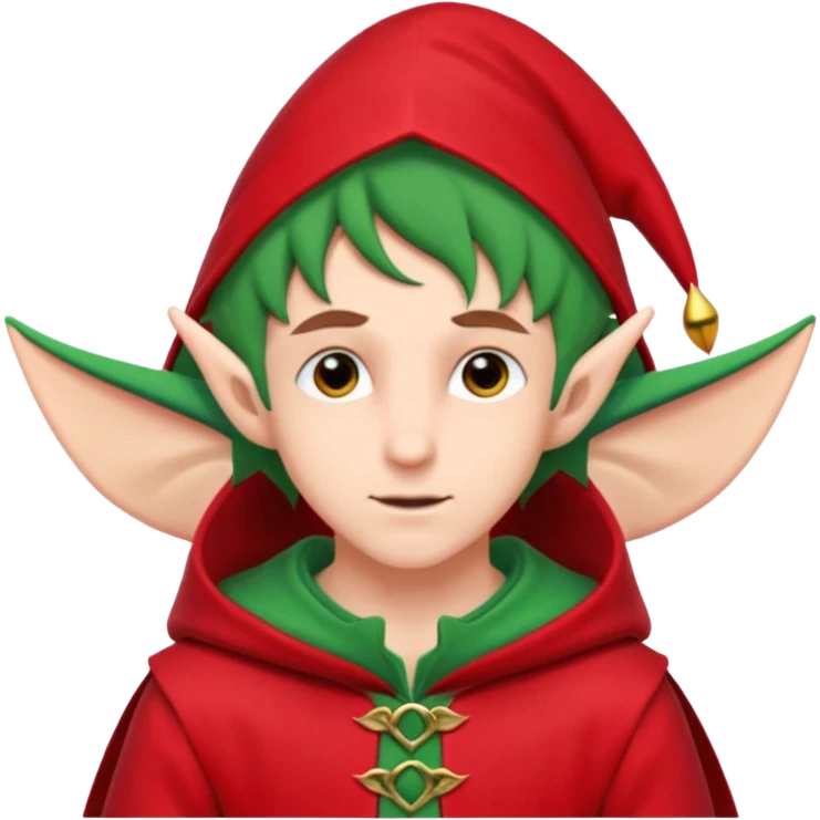 man with elf ears, wearing a red outfit emoji