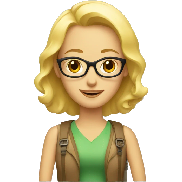 blonde woman with luggage emoji
