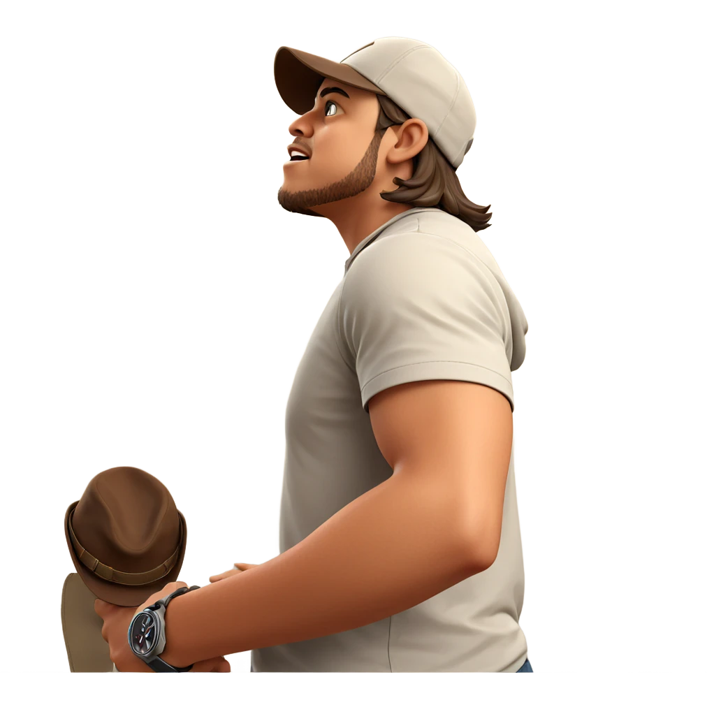 casual male portrait with hat emoji
