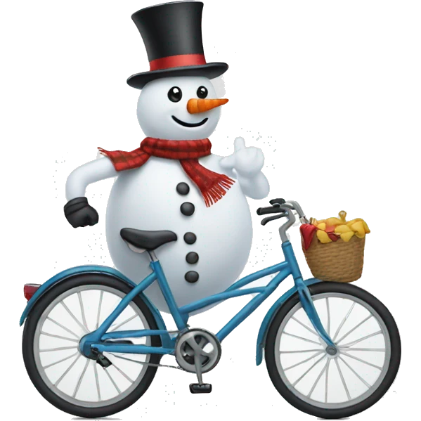 Snowman on a bicycle emoji