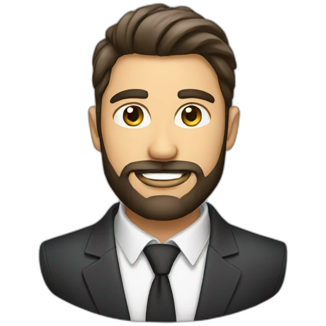 Business handsome man with beard emoji