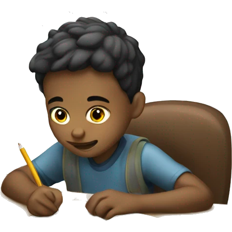 a boy doing his homework emoji