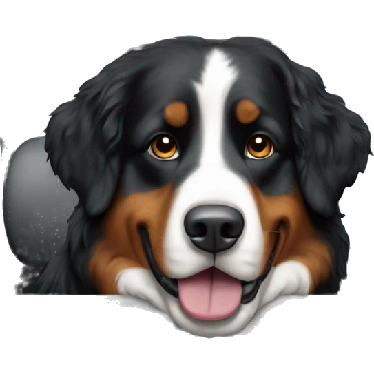 Bernese Mountain Dog on a Pickup Truck emoji