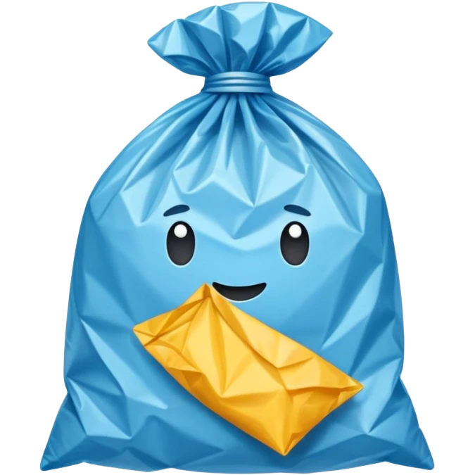 a plastic polythene bag in a simple vector style emoji