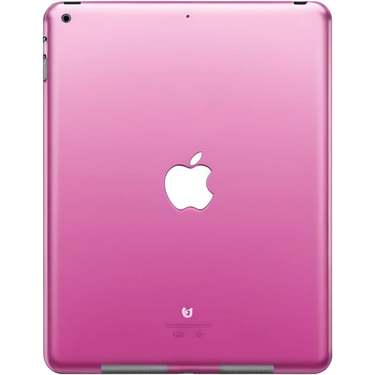  pink iPad (Apple tablet) with sleek metallic finish, minimal and modern design, soft reflections, isolated on transparent background, realistic style" emoji
