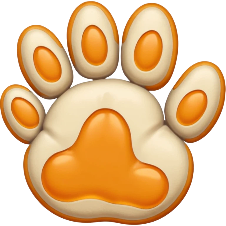 a very light pale pastel yellowy orange pawprint emoji