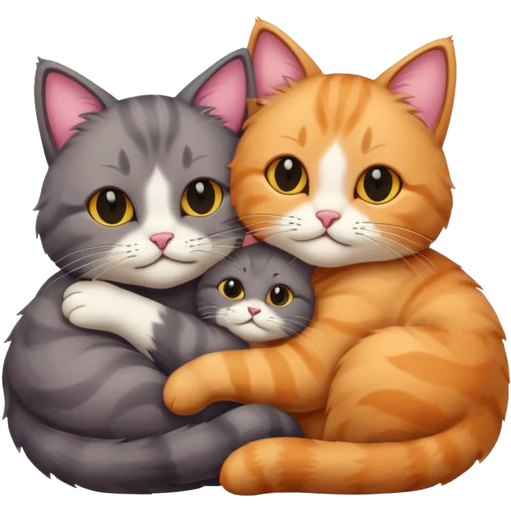 6 cats snuggling emoji