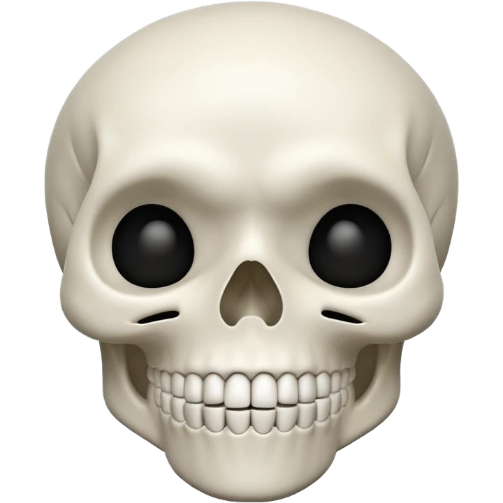 minimal skull emoji with a straight jaw and closed mouth, mewing expression emoji