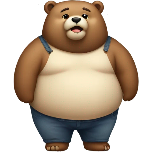 chubby bear with a belly emoji