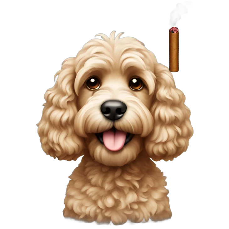 Cockapoo with a cigar emoji