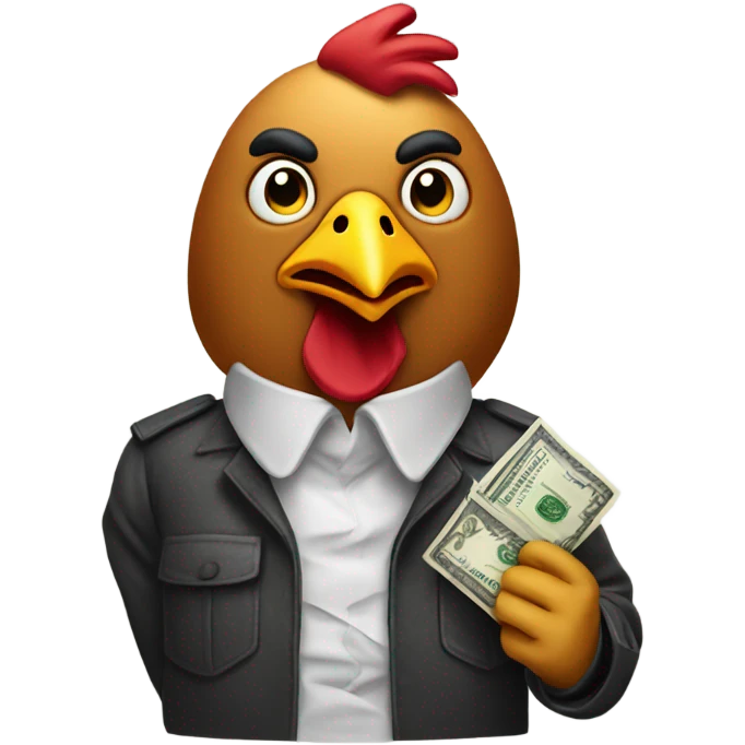 Chicken rob a bank emoji