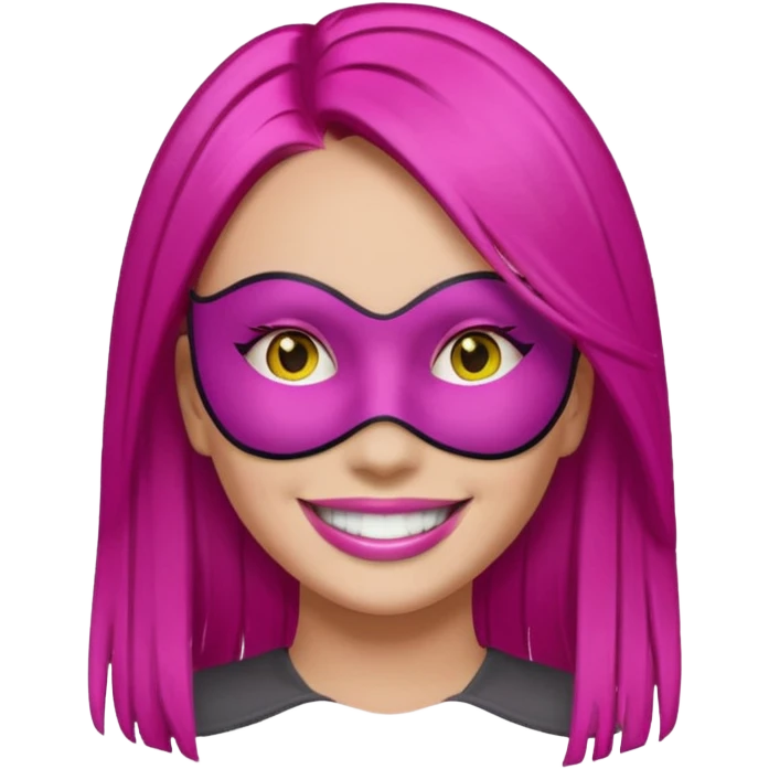 fuchsia charcoal color dyed straight hair on a woman emoji emoji