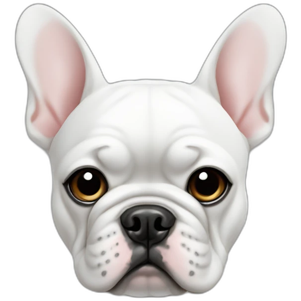 white frenchie bulldog with black dot on eye emoji