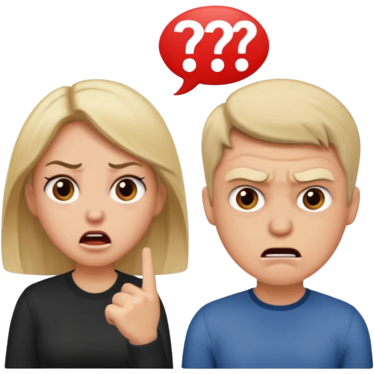 A woman and man getting divorced and arguing emoji