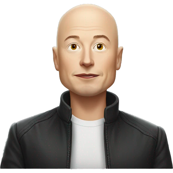 Elon musk but bald emoji