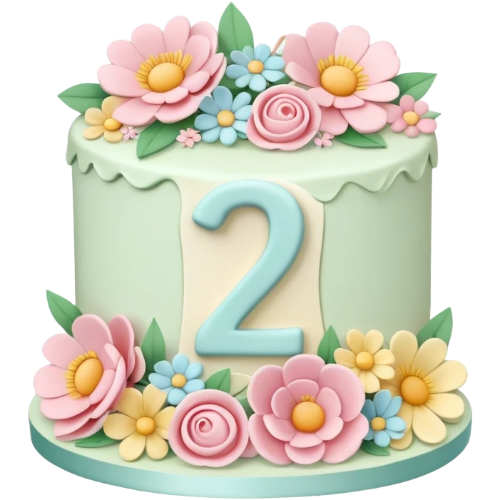 make a floral pastel cake that is aesthetic with the number 20 on it emoji