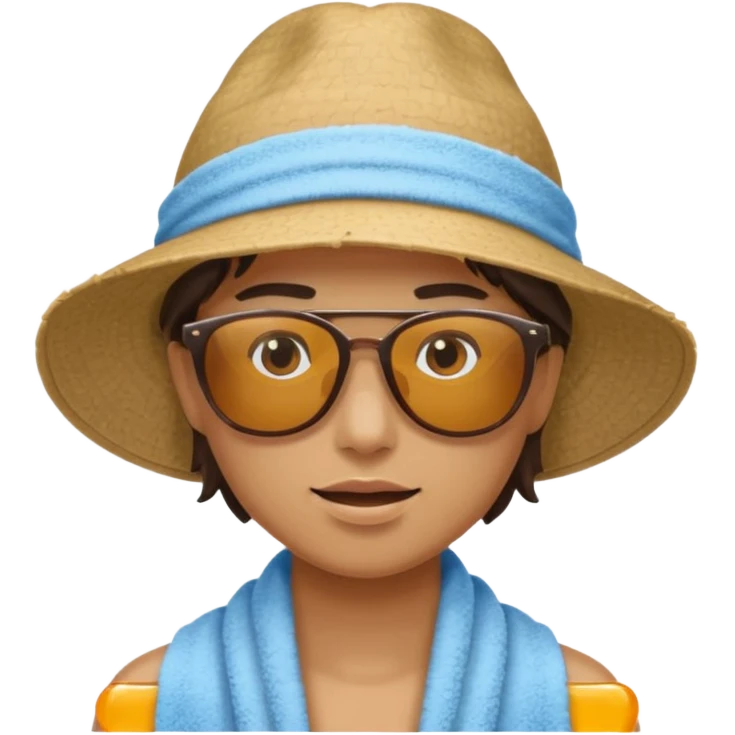 Light, airy, bright image of someone using the CoolTowel outdoors (gym, travel, or hot day) emoji