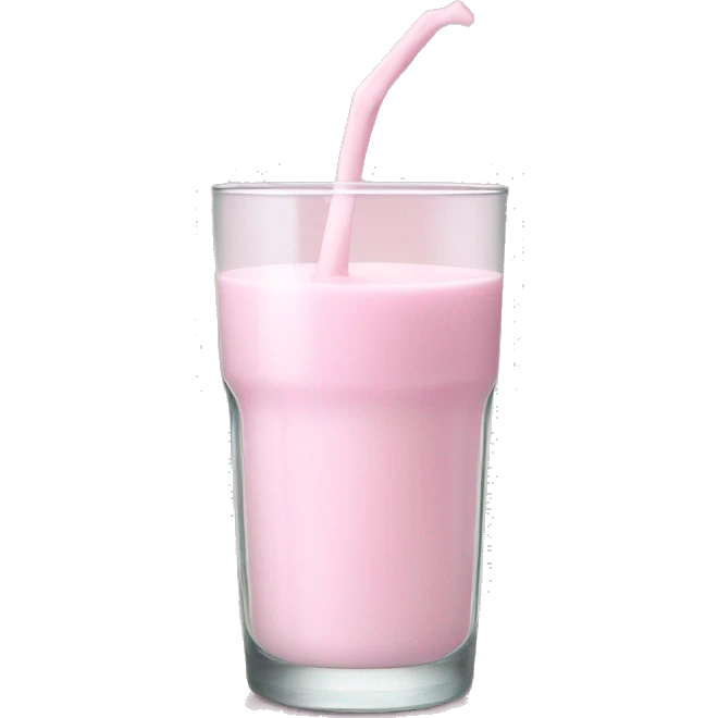 Pink milk in a regular glass  emoji