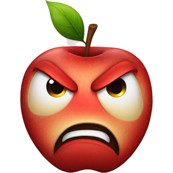 Angry red apple emoji
