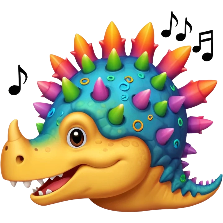 funny stegosaurus face with music notes funny  emoji