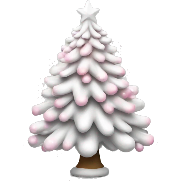 A white and pinl christmastree emoji