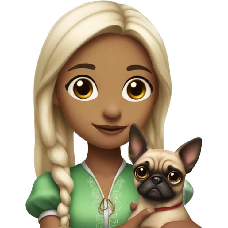 girl elf with pug emoji