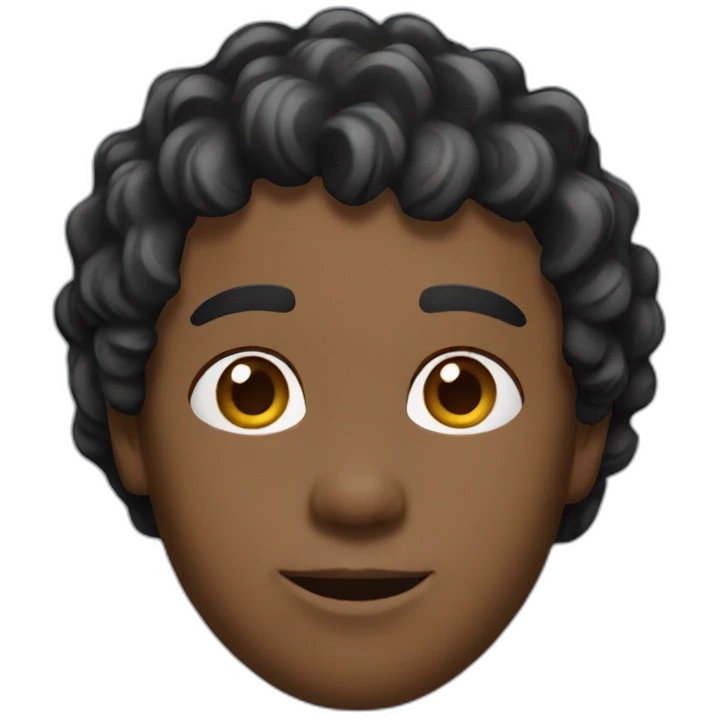 Short wavy hair black guy emoji