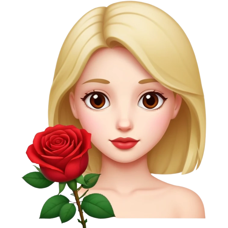 girl with a rose in love emoji