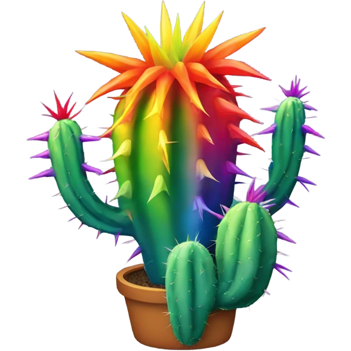 Rainbow cactus emoji