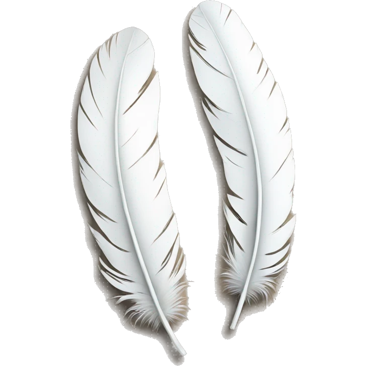 White feather drawn  emoji