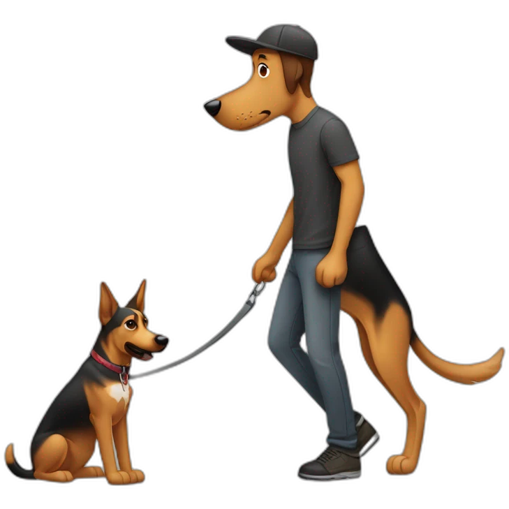 coonhound and German shepherd mix dog walking emoji
