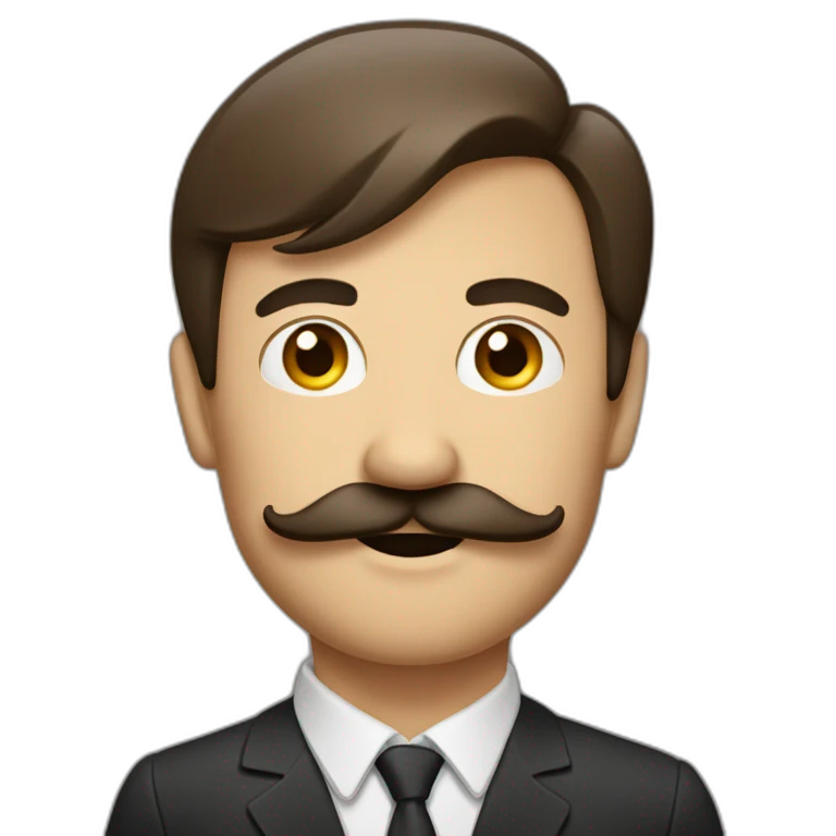 Homme avec une moustache carré  emoji