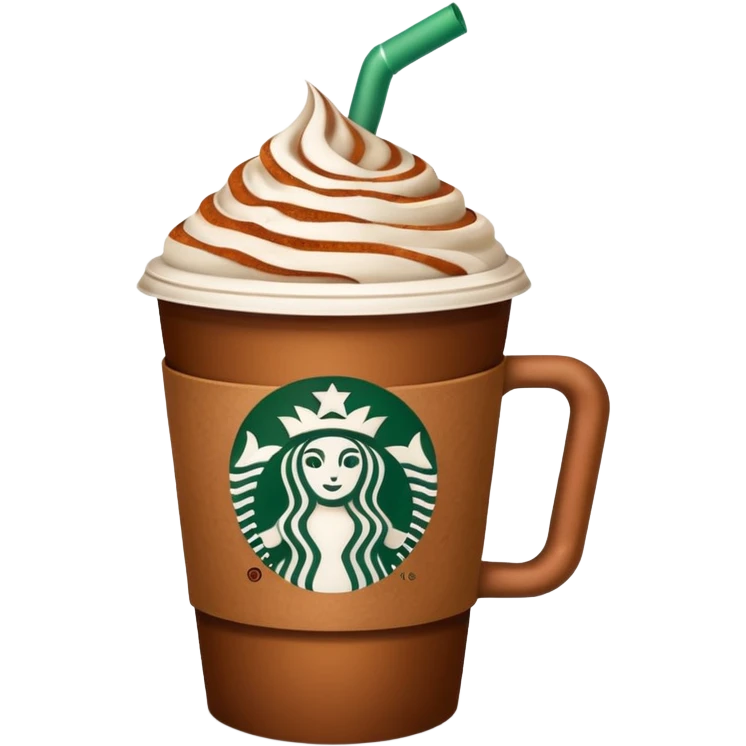 Starbucks coffee with cinnamon emoji