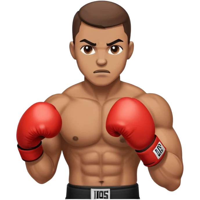 Boxer with gloves in fighting stance emoji
