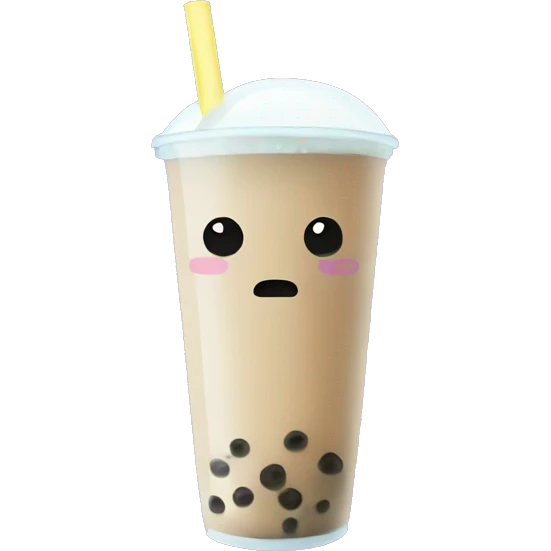 Taro bubble tea no face emoji